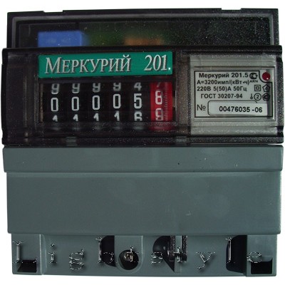 Счетчик электроэнергии однофазный однотарифный Меркурий 201.7