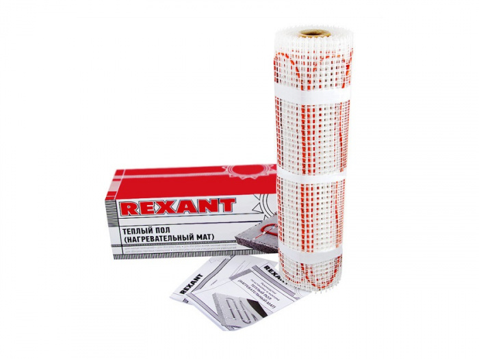Теплый пол (нагревательный мат) REXANT 1,5 м2 (0,5 х 3,0 м) 240 Вт, 51-0503
