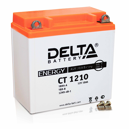 Аккумуляторная батарея стартерная 12в 10Ач ПП 100А залитая 137х77х138 Delta (YB9A-A,YB9-B) CT1210