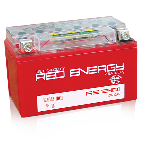 Аккумуляторная батарея стартерная 12в 10Ач ПП 200А залитая 150х86х93 Red Energy (YTZ10S) RE1210.1