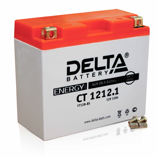 Аккумуляторная батарея стартерная 12в 12Ач ПП 155А залитая 151х70х131 Delta (YT12B-BS) CT1212.1