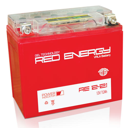 Аккумуляторная батарея стартерная 12в 12Ач ПП 165А залитая 151х71х130 Red Energy (YT12B-BS) RE1212.1