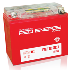 Аккумуляторная батарея стартерная 12в 18Ач ОП 285А залитая 177х88х154 Red Energy (YTX20L-BS) RE12201