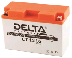 Аккумуляторная батарея стартерная 12в 20Ач ОП 200А залитая 205х70х162 Delta (YB16AL-A2) CT1216