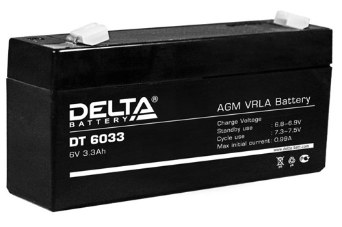Аккумуляторная батарея 6в 3,3Ач 134х34х60мм Delta DT6033