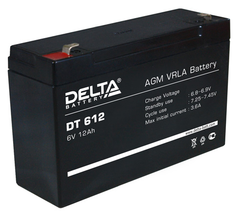 Аккумуляторная батарея 6в 12Ач 151х50х100мм Delta DT612