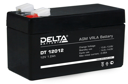 Аккумуляторная батарея 12в 1,2Ач 97х43х52мм Delta DT12012
