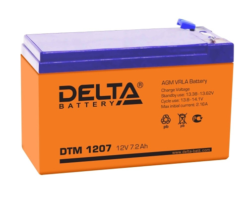 Аккумуляторная батарея 12в 7Ач 151х65х100 Delta DTM1207