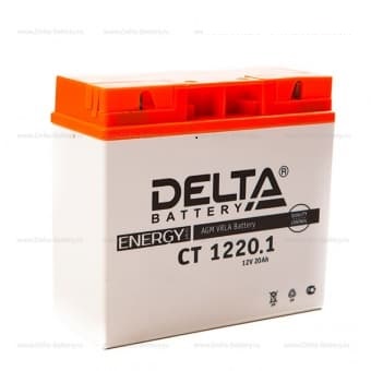 Аккумуляторная батарея стартерная 12в 20Ач ОП 260А залитая 181х77х167 Delta (YT19BL-BS) CT1220.1