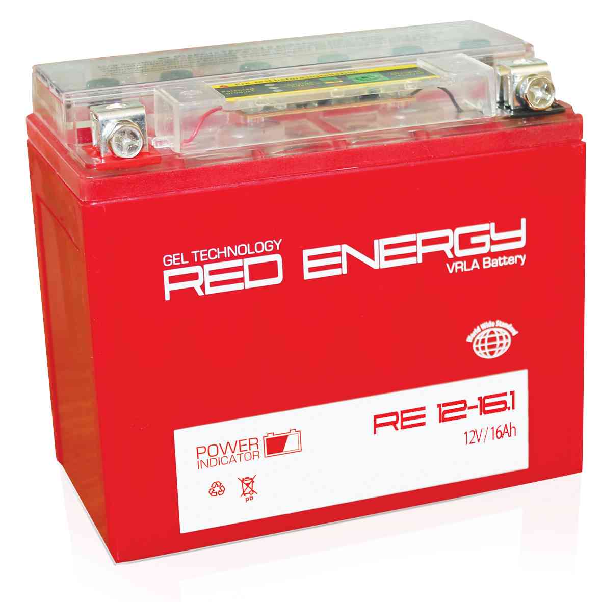 Аккумуляторная батарея стартерная 12в 16Ач ПП 235А залитая 151х88х164 Red Energy (YTX16-BS) RE1216.1