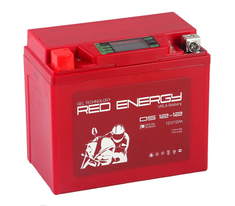 Аккумуляторная батарея стартерная 12в 12Ач ПП 165А залитая 151х71х130 Red Energy (YT12B-BS) DS1212.1