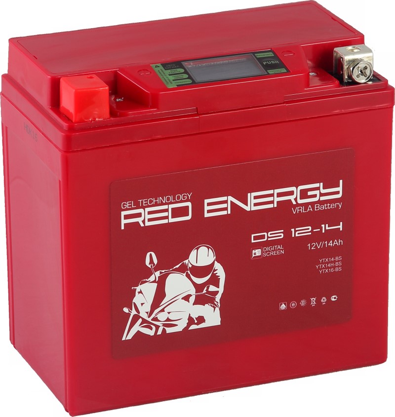 Аккумуляторная батарея стартерная 12в 14Ач ПП 210А залитая 151х88х147 Red Energy (YTX16-BS,YTX14-BS,YTX14H-BS) DS1214