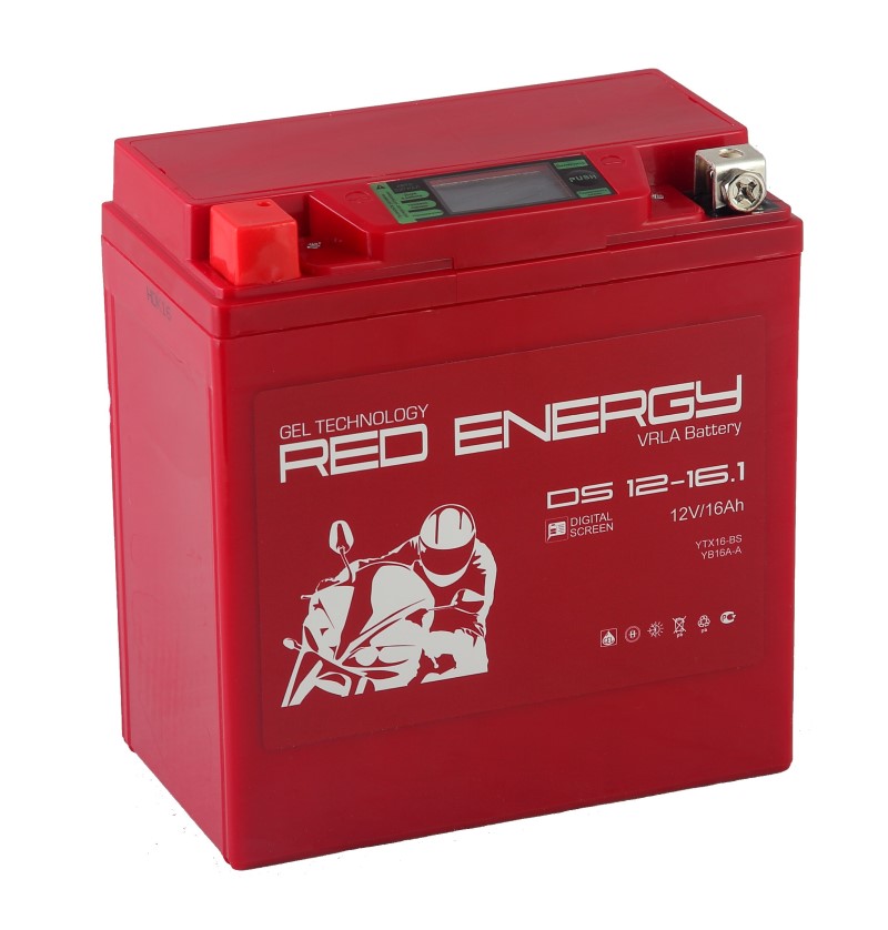Аккумуляторная батарея стартерная 12в 16Ач ПП 235А залитая 150х88х164 Red Energy (YTX16-BS,YB16B-A) DS1216.1