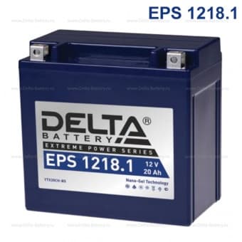 Аккумуляторная батарея стартерная 12в 20Ач ПП 250А залитая 151х87х161мм Delta (YTX20СH-BS) EPS1218.1