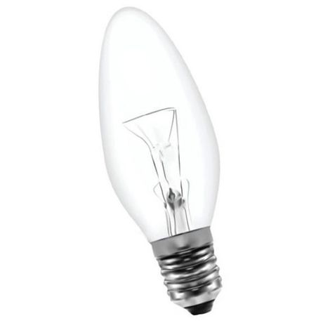Лампа накаливания E14 / 60Вт / Свеча/ Прозрачная
